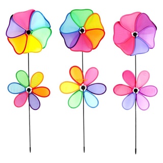 winter 6pcs Colorful Cloth Wind Spinners Lawn Pinwheels Windmill Party Pinwheel Garden