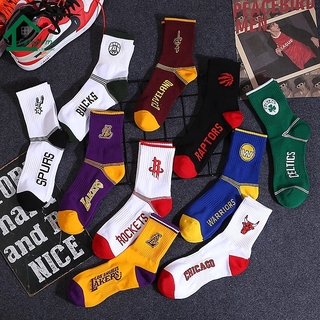 [cele] calcetines equipo equipo logotipo patrón calcetines baloncesto calcetines calcetines lakers rockets spurs bull cavaliers stokin