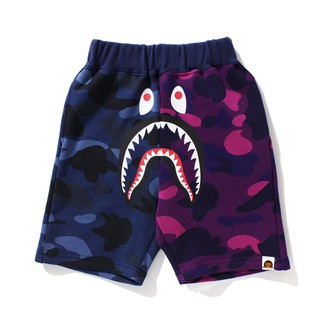 Bape niños/niñas lindo algodón tiburón pantalones cortos bebé milo hit color camuflaje playa pantalones cortos para verano