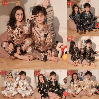 Estilo niños bebé seda mancha pijama pijama niños Mickey Mouse ropa de dormir lindo manga larga niños niñas pijamas traje
