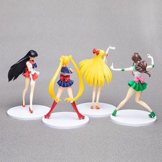 Usnow 5 unids/set de dibujos animados 18cm Sailor Venus Sailor Jupiter modelos coleccionables Sailor Moon figuras de acción (4)