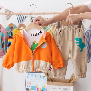 Traje de primavera para niños2020Nuevo estilo coreano bebé traje de tres piezas de moda bebé niño primavera y otoño niños ropa de moda