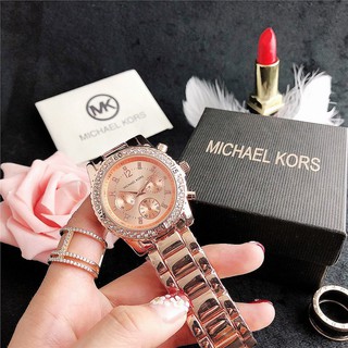 Michael Kors reloj De pulsera De cuarzo electrónico para mujer con Logo Mk/clásico/De Moda/mical De mano)/inyegh con correa De acero/Diamante/decoración De 38.1 mm