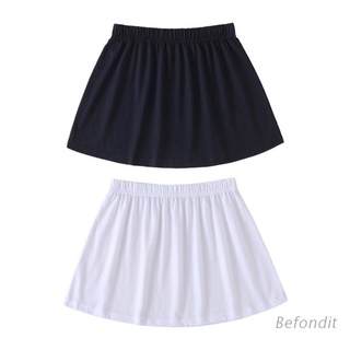 bef coreano mujeres capas falda decorativa color sólido negro blanco una línea llamarada falso dobladillo elástico cintura desmontable delantal
