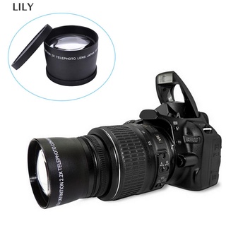 [lily] lente de teleobjetivo profesional de 58 mm 2.0x+paño de limpieza para canon nikon sony pentax