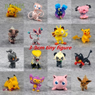 juanes colección pikachu figuras 3-9cm figuras de acción pokemon figuras anime charmander squirtle litten eevee abra modelo juguetes