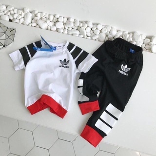 Adidas Boy's Printing Two-piece Short-sleeved Trousers Set