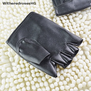 (witheredroseshg) guantes de cuero negro sin dedos conducción moda hombres mujeres medio dedo guantes nuevos en venta (6)