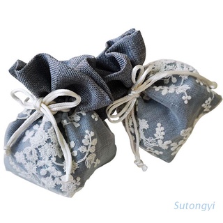 sut bolsa de almacenamiento con cordón organizador de joyería bordado floral cuerda elástica paquete de regalo collar pulsera anillo bolsas