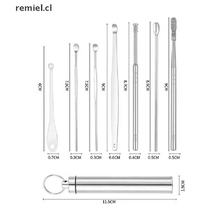 【remiel】 6/7Pcs Ear Pick Cleaning Health Care Tool Ear Wax Remover Cleaner Curette Kit CL (7)