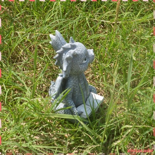 Estatua de dragn, pequeo dinosaurio, figuras de jardn, escultura de
