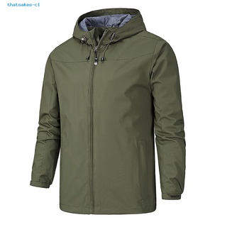 thatsakes Top Jacket Coat Solid Color Zipper Closure Jacket Coat Waterproof Outerwear (2)