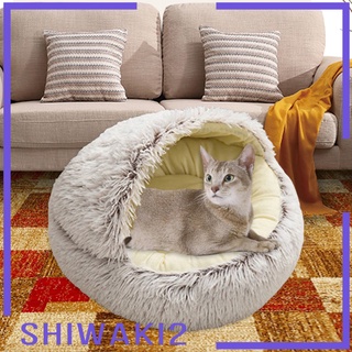 [SHIWAKI2] Cama redonda de felpa para mascotas, perro, gato, mullida, cálida, calmante, perrera para dormir