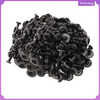 100 clips de parachoques de coche kit de tornillos de empuje de nailon sujetador clips conjunto negro (4)