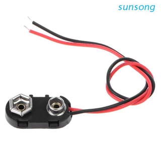 sunsong pp3 9v batería clip conector i tipo alambre enlatado cables 150mm negro rojo