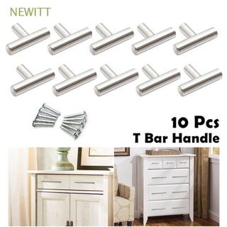 newitt 10 pomos de puerta de cocina t barra de muebles cepillado de acero inoxidable gabinete de baño armario cajón gabinete tiradores/multicolor