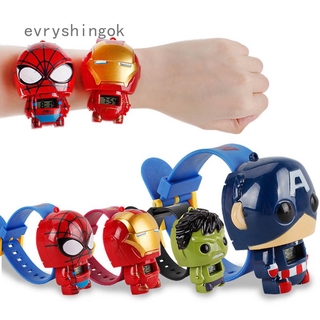 Evryshingok Marvel's The Avengers reloj muñeca Iron Man Hulk capitán américa Spider-Man reloj