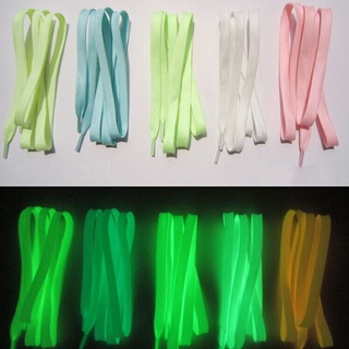 al 1 par de cordones deportivos luminosos brillan en la oscuridad color fluorescente encaje zapatos planos moda color sólido cordones 120cm