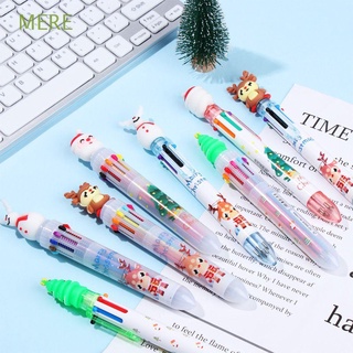 mero 6/10colors niño niñas de dibujos animados bolígrafo regalos feliz navidad santa claus pluma escuela lindo estudiantes decoración de navidad papelería