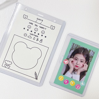 Jamjam PVC permiso de trabajo caso de la tarjeta Toploader titular de la tarjeta Kpop Idol Photocard Protector (1)