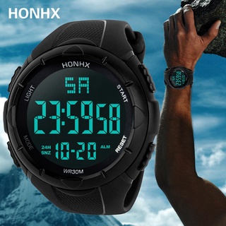 Honhx reloj deportivo deportivo con luz LED digital impermeable para hombres
