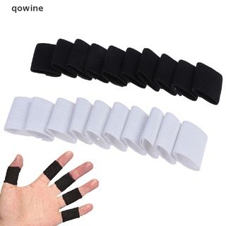qowine 10pcs manga de dedo deportes baloncesto apoyo envoltura elástico protector de soporte soporte cl
