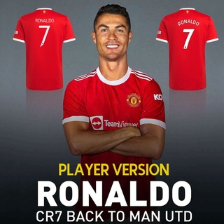 2021-22 【Versión de jugador】 Camiseta de fútbol Manchester United Home Talla S-3XL Camiseta de fútbol 21/22 para hombre