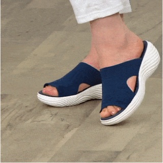Zapatillas de moda para mujer, zapatillas planas de talla grande, informales, cómodas, con plataforma, para verano y playa