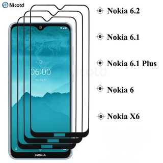 Protector De pantalla Para Nokia 6.2 6.1 6 vidrio templado Premium Cobertura Completa 9h Película De vidrio protector Para Nokia X6 6.1 Plus