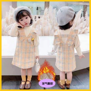 spotkc ropa de los niños de las niñas traje de otoño e invierno ropa de moda estilo coreano bebé niñas traje de dos piezas niños primavera estilo chanel falda de estilo occidental celq