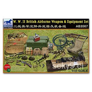 Weijun AB3567 Combinación de armas y equipo de paraguas británico de la Segunda Guerra Mundial