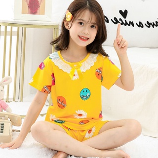 [ropa de dormir para niña]verano delgado niños de manga corta pijamas bebé niñas princesa niño conjuntos de ropa con aire acondicionado ropa hogar ropa trajes (2)