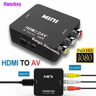 [ffwerbey] Hdmi To Rca Av Adapter Converter Cable Cvbs 3Rca 1080P Composite Video Audio