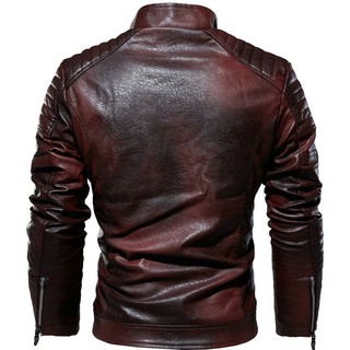 Chaqueta de cuero para hombre chaqueta de moto de cuero bordada para hombre (5)