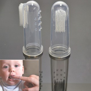 cepillo de dientes de dedo para bebé/cepillo de masaje suave de silicona para bebés