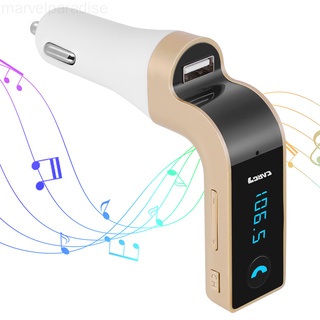 G7 Bluetooth Kit de coche manos libres transmisor FM Radio reproductor MP3 cargador USB y AUX marvelparadise