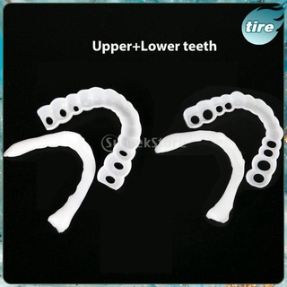 [Tire] Carillas de dientes de dentadura superior e inferior de silicona moldeables temporales artificiales