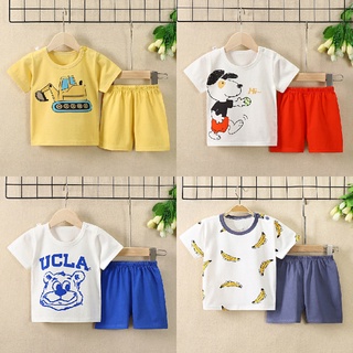 Niños niñas de manga corta conjunto de bebé camiseta lindo conjunto de verano de manga corta T-shirt cómodo transpirable conjunto