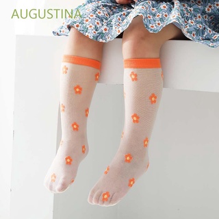 Augustina 3-8 años de edad media calcetines de tubo colorido de dibujos animados calcetines de verano lindo Ultra-delgado niña niños pequeña flor algodón/Multicolor