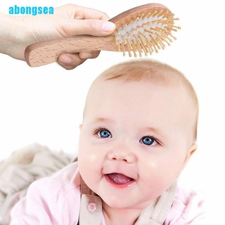 Abongsea 3 pzs peine de pelo de madera para bebés/niños/masajeador de cabeza (9)