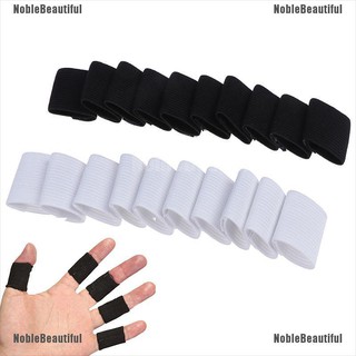 [hermoso] 10 piezas de manga de dedo deportivo baloncesto soporte elástico Protector de apoyo de la abrazadera [Noble]