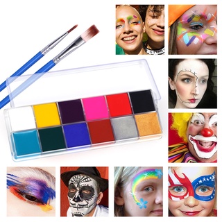 Set De Paletas De Pintura Facial y cuerpo Para Halloween en 12 colores/paleta/Pintura Facial (3)