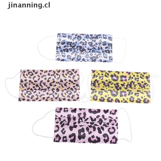 aning 50pcs mascarillas desechables para adultos, tela antiviento, 3 capas de estampado de leopardo. (7)