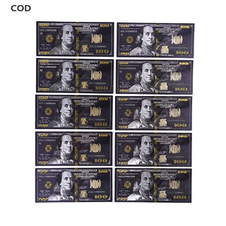 [cod] lámina de oro negro antiguo usd 100 moneda dólares conmemorativos billetes decoración caliente