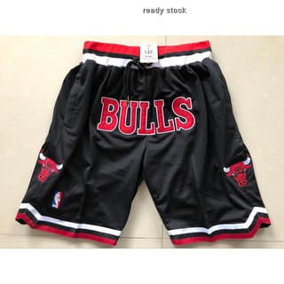 Nike NBA Jersey realmente stock cod baloncesto Chicago Bulls NBA shorts transpirable negro Black bull