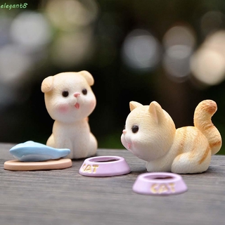 elegante lindo figuritas mascota pequeña estatua miniaturas micro paisaje diy resina artesanía gato de dibujos animados gatito adorno