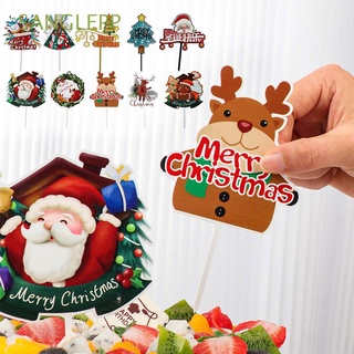 SANGLEPP Regalos Feliz Navidad Suministros Para Hornear Decoración De Tartas Cumpleaños Pastel De Acrílico Cupcake Picks