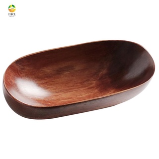 Wooden Dried Fruit Dish Solid Wood Tableware Food Serving Tray