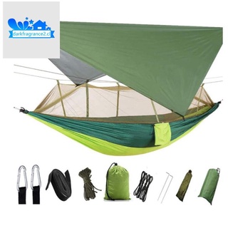Camping Hammock,Travel Hammock,Double Camping Hammock,with Mosquito Net and Rain Fly,for Backpack and Outdoor Activities