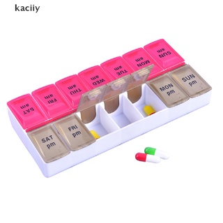 kaciiy - organizador de medicina (7 días, am, pm) con 14 compartimentos cl (1)